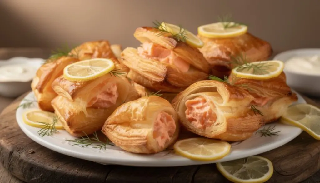 découvrez nos bouchées feuilletées au saumon, une alliance parfaite de saveurs fondantes, croustillantes et acidulées pour émerveiller vos invités à chaque bouchée.