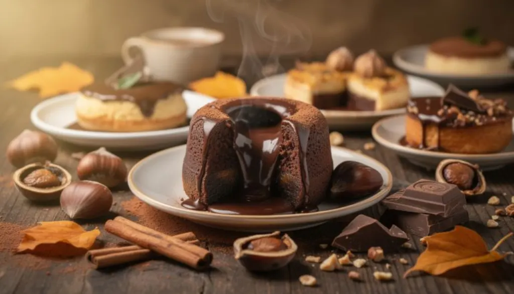 savourez notre fondant choco-marron au cœur coulant, une gourmandise irrésistible qui surpassera tous vos desserts de la saison.