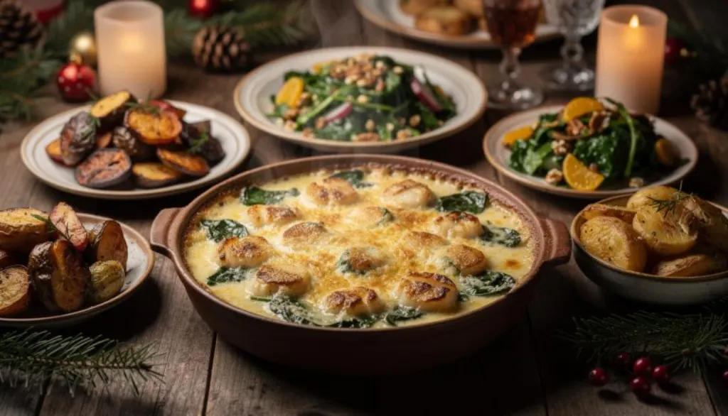 découvrez notre gratin fondant de saint-jacques aux épinards et comté, une alternative gourmande et raffinée qui surpasse le homard pour vos repas de noël.