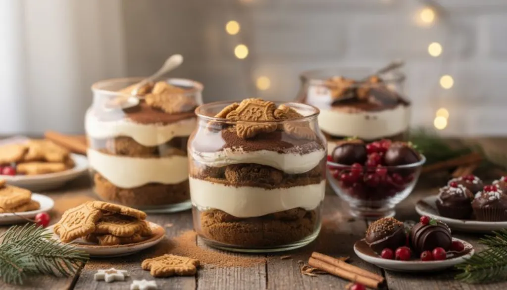 découvrez notre recette facile et sans cuisson de tiramisu de noël aux spéculoos et mascarpone, un dessert gourmand qui émerveillera vos invités pendant les fêtes.
