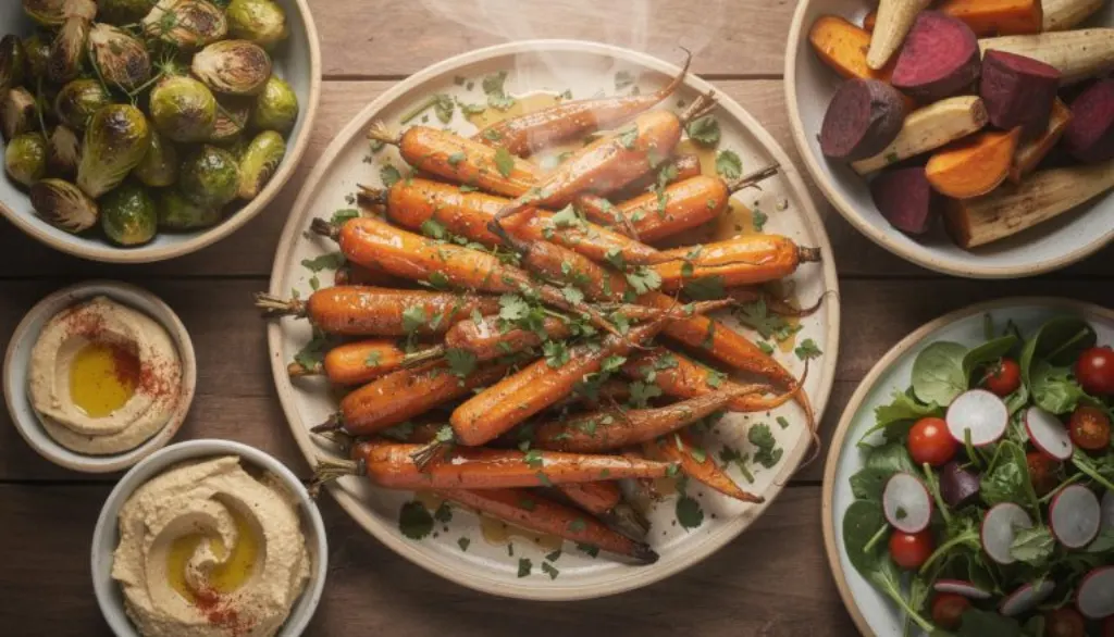 découvrez notre recette de carottes rôties au miel et cumin, une délicieuse explosion de saveurs végétales qui vous fera oublier la viande.