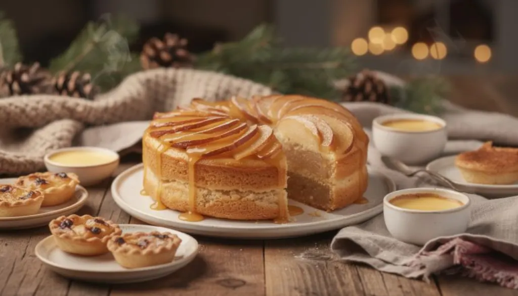 découvrez notre gâteau d’hiver exquis aux pommes caramélisées, pâte tendre et sirop doré, pour un moment de douceur et de réconfort inoubliable.