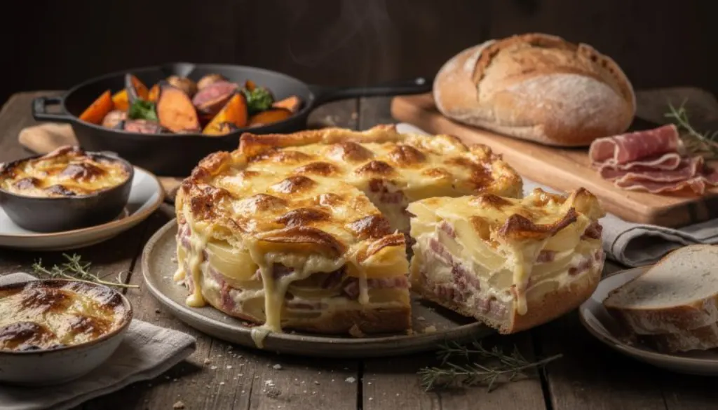 découvrez notre gâteau salé façon tartiflette, alliant fondant et croustillant pour réchauffer vos soirées d'hiver avec une saveur réconfortante irrésistible.