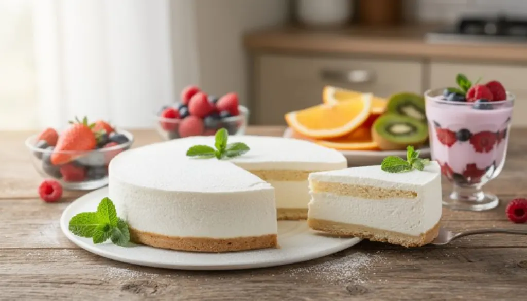 savourez notre gâteau au fromage blanc 0 % ultra léger, une douceur saine et gourmande à déguster sans culpabilité. un dessert léger qui vous fera craquer à chaque bouchée !