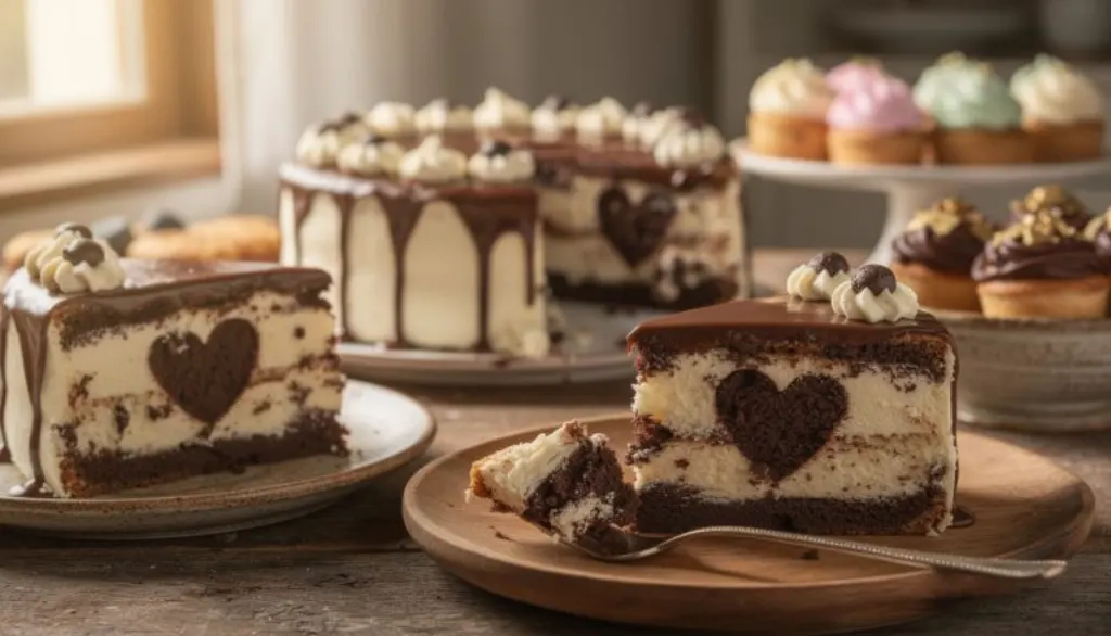 savourez chaque tranche de notre cake surprise au cœur vanille-chocolat, une bouchée fondante qui offre un véritable câlin gourmand pour un moment de plaisir intense.
