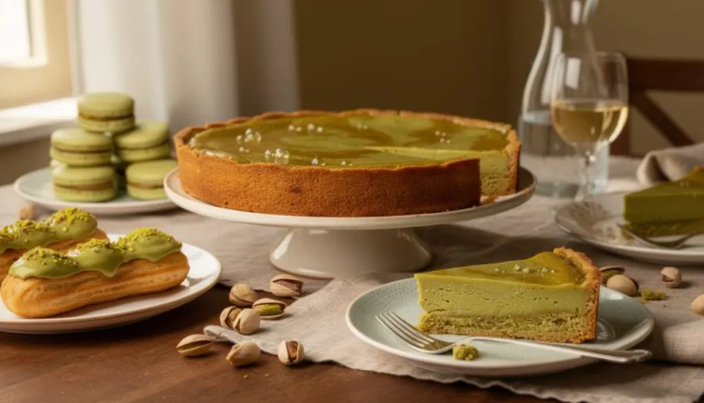 savourez notre flan pâtissier à la pistache, une douceur fondante et gourmande qui séduit tous les amateurs de desserts raffinés.