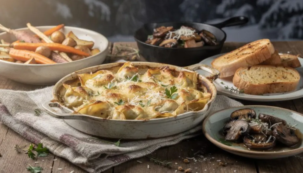découvrez notre recette facile et gourmande de gratin de tortelloni au parmesan, parfaite pour des soirées d'hiver chaleureuses et réconfortantes.