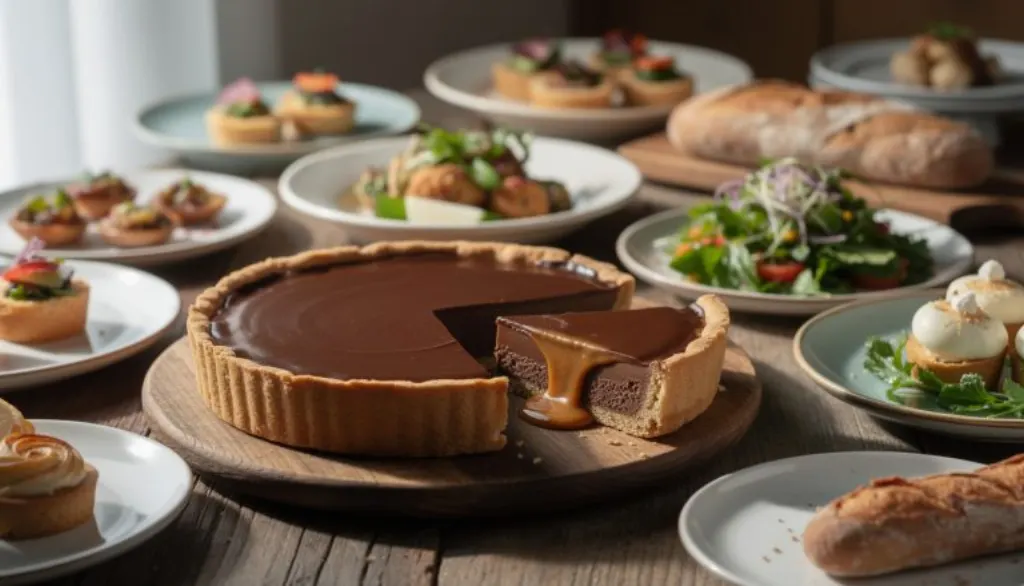 découvrez notre tarte choco-caramel maison, une gourmandise alliant croquant, fondant et coulant pour un plaisir irrésistible qui ravira tous les palais.