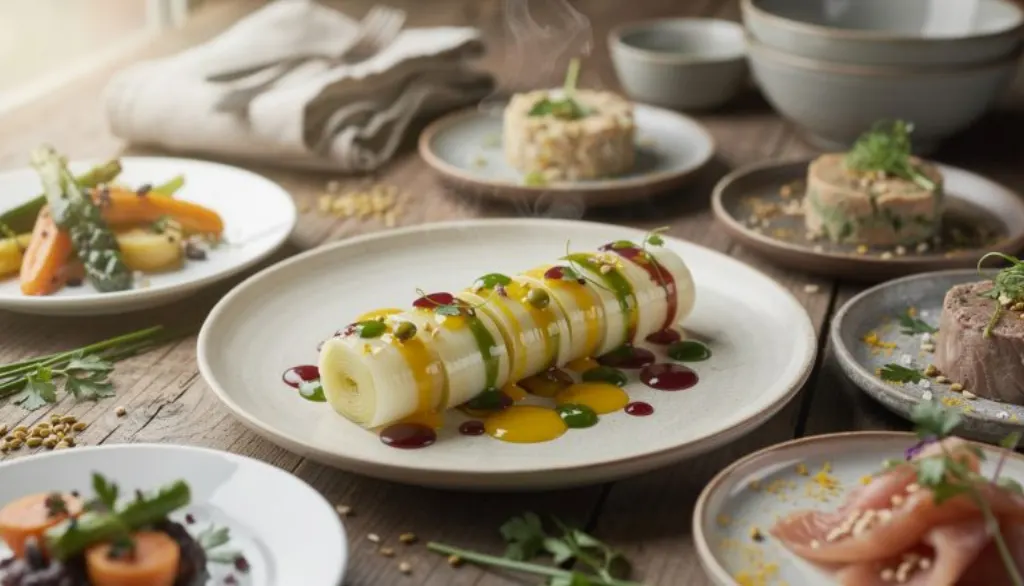 découvrez la recette innovante de philippe etchebest : des poireaux tièdes sublimés par une vinaigrette éclatante, pour des entrées savoureuses et inoubliables.