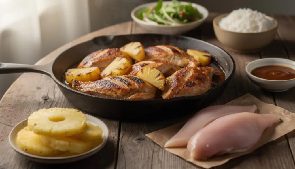 découvrez comment préparer un poulet à l’ananas savoureux en un rien de temps avec seulement 3 ingrédients et une poêle. une recette simple et rapide pour un dîner délicieux et facile à réaliser.